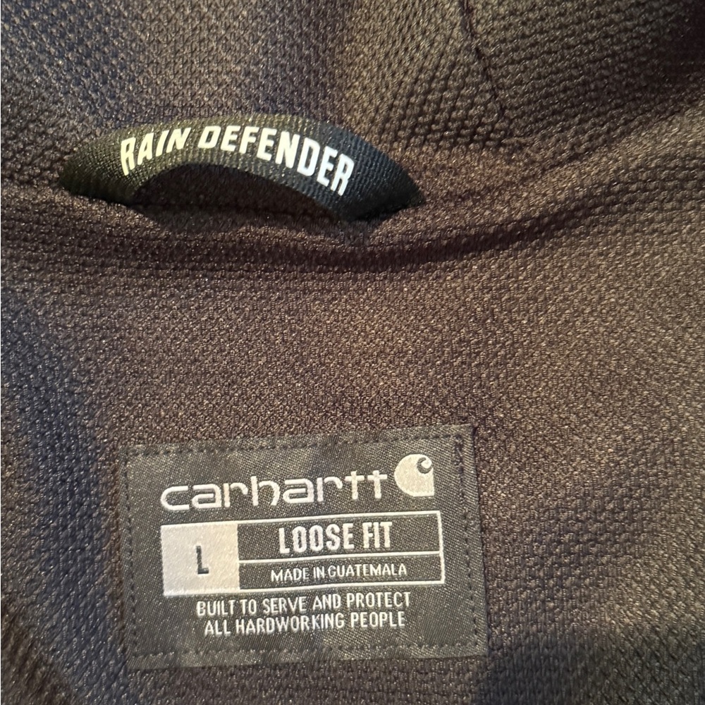 Carhartt Rain Defender Dark Blue Full-Zip Sweatshirt - Picture 3 of 5